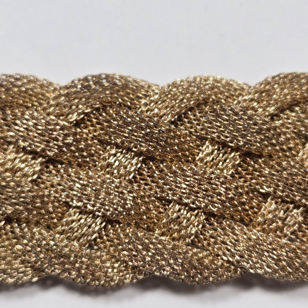 Mesh Gold tone Braided Bracelet Magnetic Closure - Picture 9 of 10